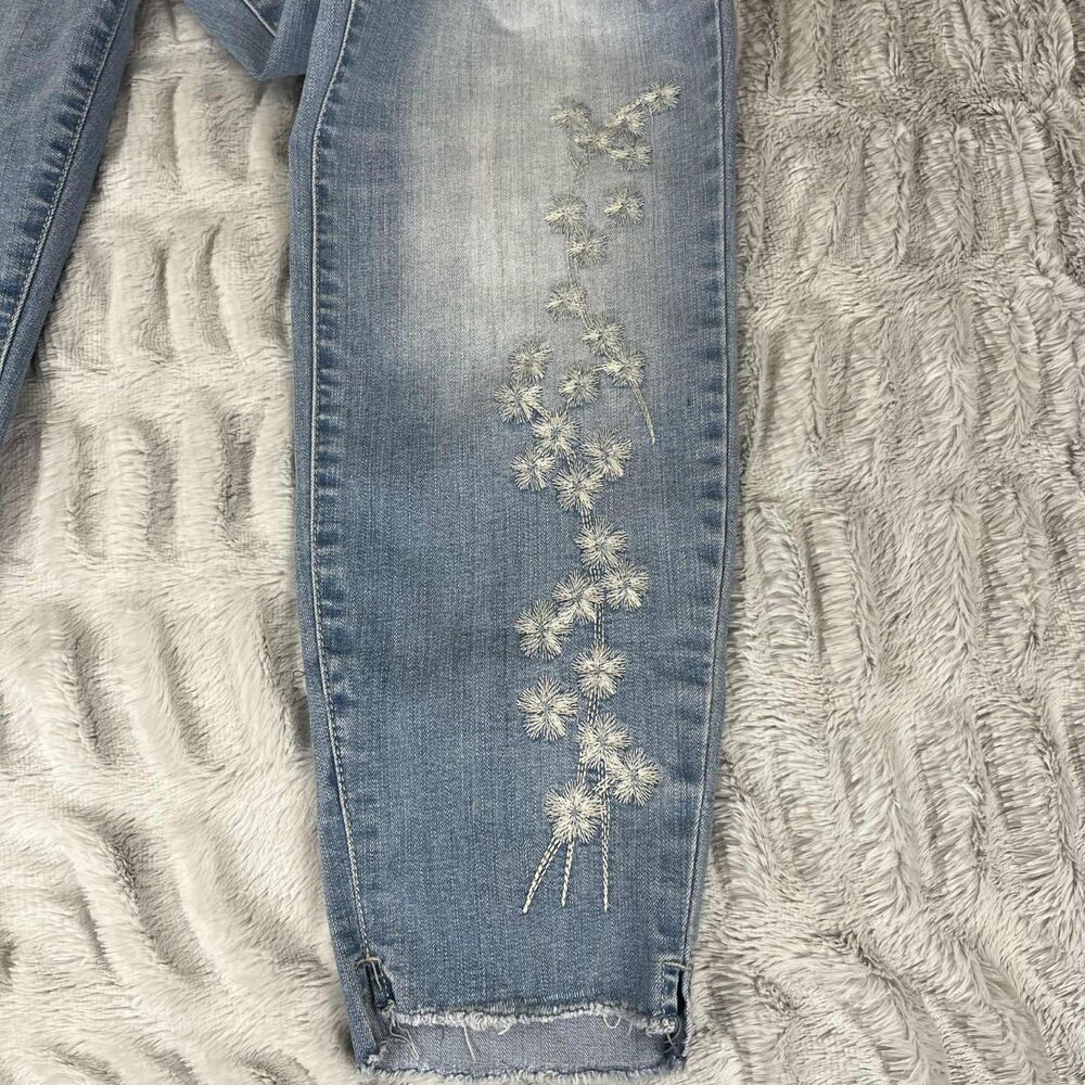Vintage America Blues Jeans Women 12/31 Boho Skinny Ankle Embroidered Denim - Picture 7 of 12